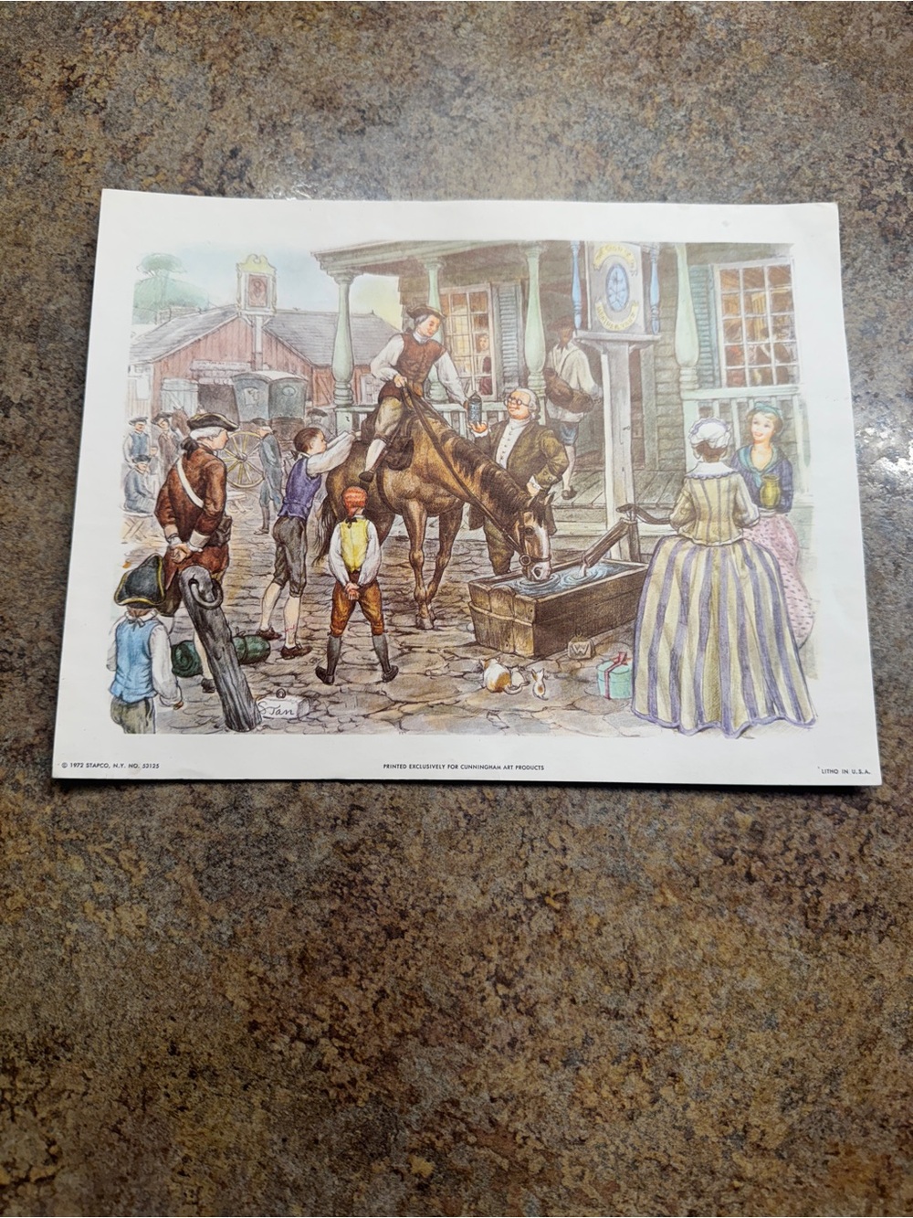 Vintage Colonial Litho print